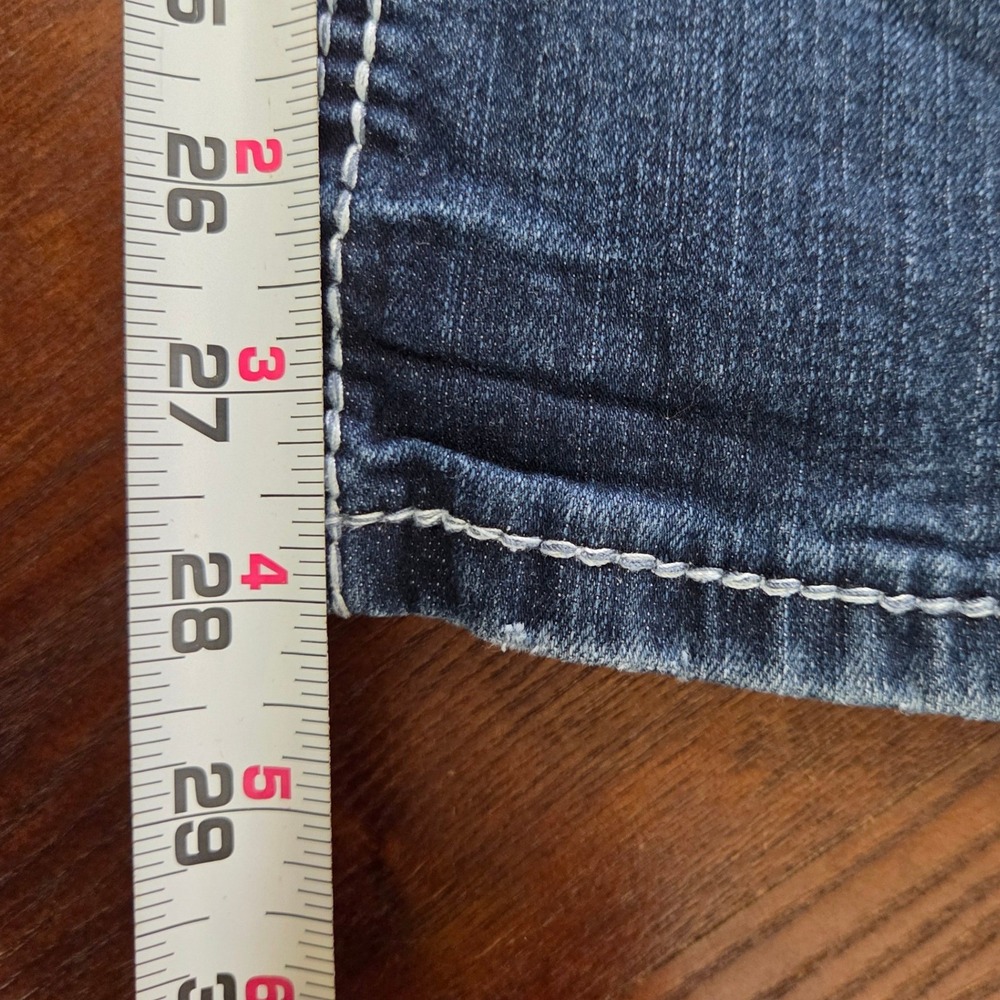 Y2k thick stitch distressed bootcut denim Twentyone Black by Rue21 Juniors 7/8R - Picture 10 of 10